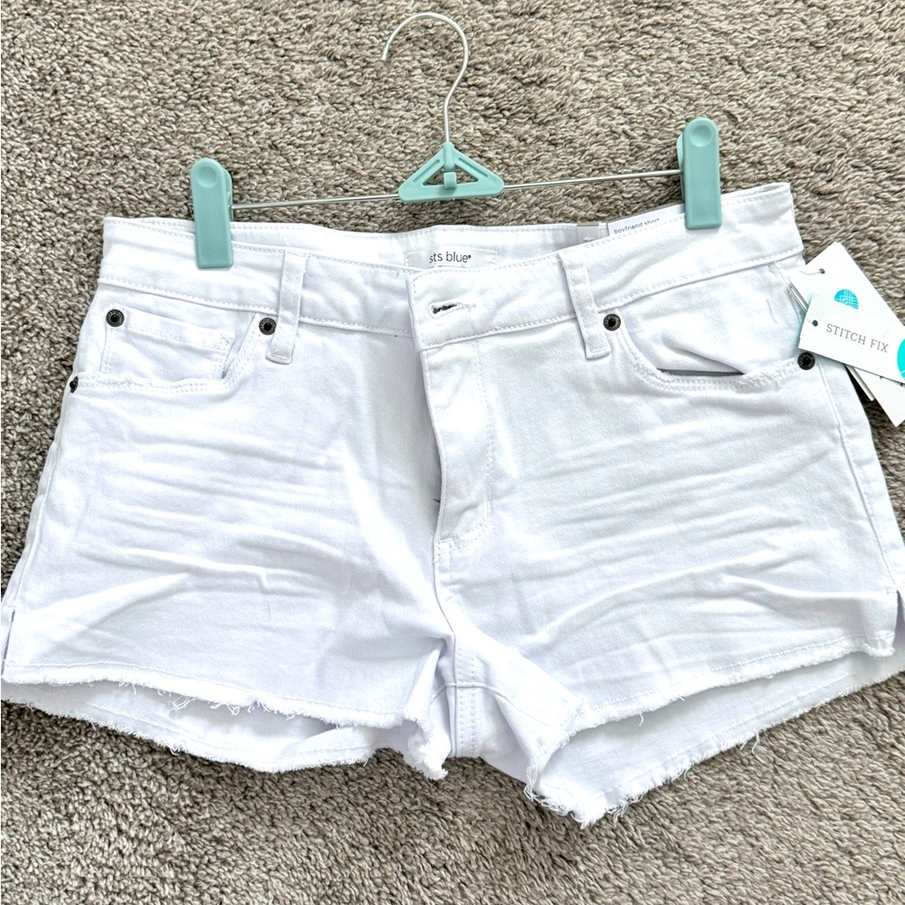 sts blue shorts. White size 28 boyfriend short 9” midrise . Brand new